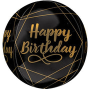 15" Orbz - Elegant Birthday Black & Gold - Anagram