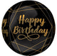 15" Orbz - Elegant Birthday Black & Gold - Anagram
