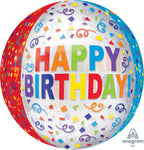 15" Orbz - Happy Birthday Colorful Streamers - Anagram