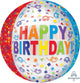 15" Orbz - Happy Birthday Colorful Streamers - Anagram