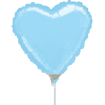 Pastel Blue Heart 4" Air-fill Balloon (requires heat sealing)