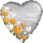 18" Anniversary - Platinum Hearts - Anagram