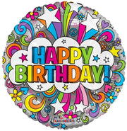 18" Birthday - Groovy Psychedelic (100ct) - Conver USA