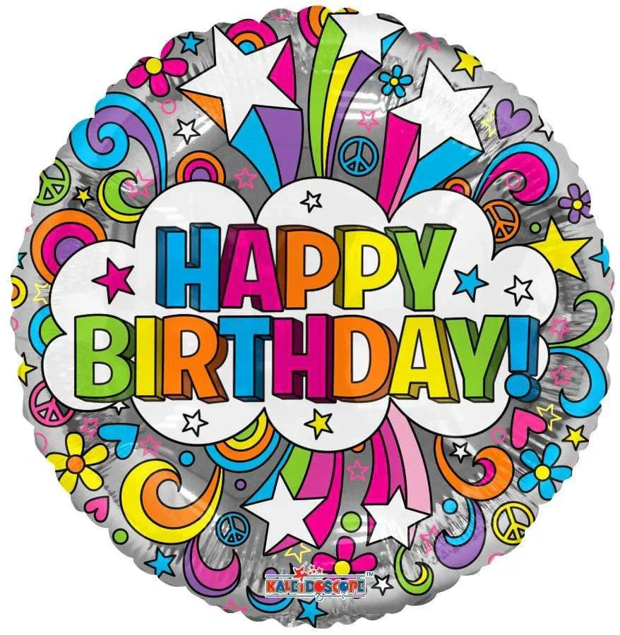 18" Birthday - Groovy Psychedelic (100ct) - Conver USA