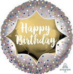 18" Birthday Satin Gold Burst - Anagram
