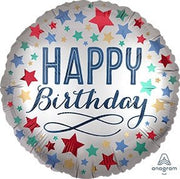 18" Birthday Satin with Stars - Anagram
