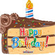 18" Birthday Slice of Cake (100ct) - Conver USA