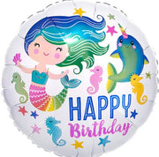 18" Colorful Mermaid Happy Birthday - Anagram