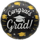 18" Congrats Grad! Black Cap With Stars (50ct) - Party America