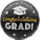 18" Congrats Grad Black With Stars (50ct) - Party America
