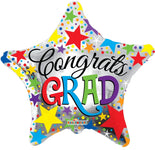 18" Congrats Grad Bright Silver Star (100ct) - Conver USA