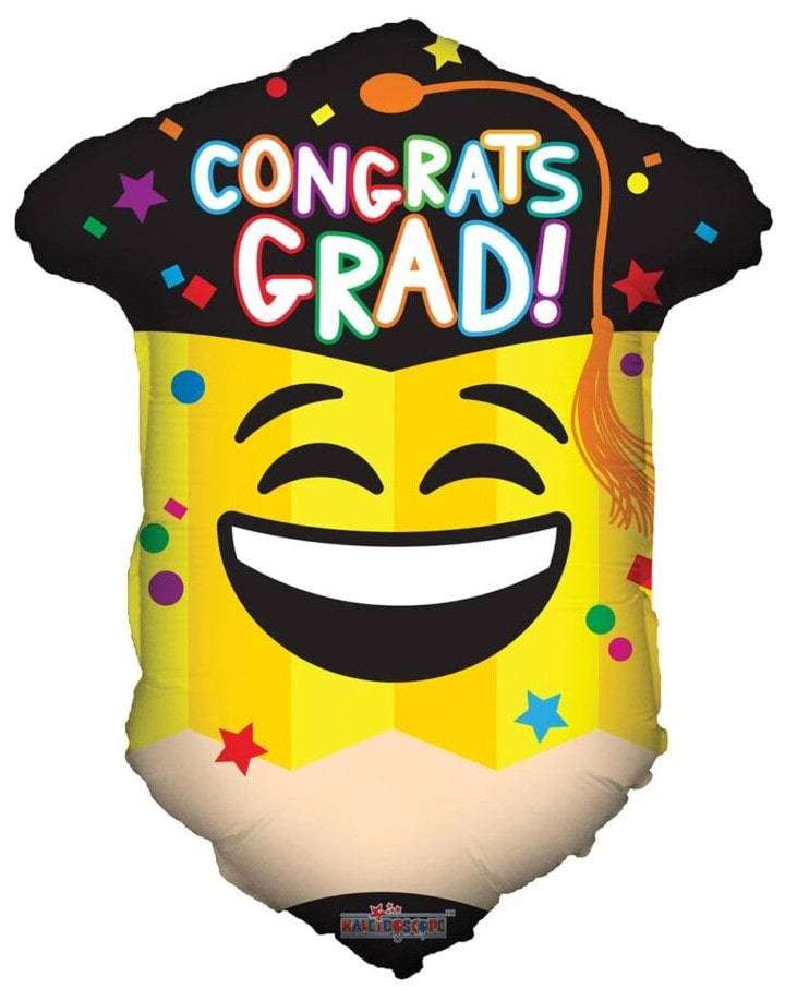 18" Congrats Grad Pencil Emoji (100ct) - Conver USA
