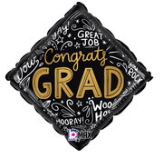 18" Congrats Grad Words - Betallic