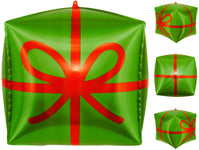 18" Cube - Green Christmas Present - Winner Party