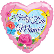 18" Feliz Dia Mami Heart (100ct) - Conver USA