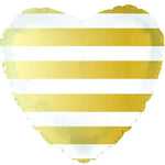18" Gold Stripe Heart - CTI Balloons