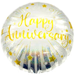 18" Happy Anniversary - Gold Stars (20ct) - Party America