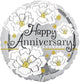 18" Happy Anniversary - Silver Floral - CTI Balloons