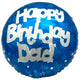 18" Happy Birthday Dad - Blue & Silver Stars (20ct) - Party America
