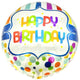 18" Happy Birthday Dot and Stripes (20ct) - Party America