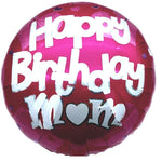 18" Happy Birthday Mom - Hearts Print (20ct) - Party America