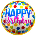 18" Happy Birthday - Multicolor Polka Dots (20ct) - Party America