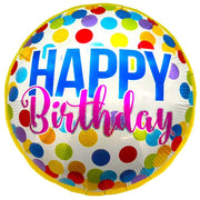 18" Happy Birthday - Multicolor Polka Dots (20ct) - Party America