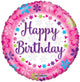 18" Happy Birthday Pink with Flower (100ct) - Conver USA