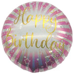 18" Happy Birthday - Pink with Stars (20ct) - Party America