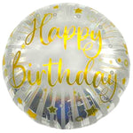 18" Happy Birthday - Silver with Gold Stars (20ct) - Party America