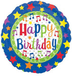 18" Happy Birthday Stars and Music Notes - Anagram