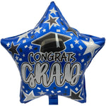 18" Holographic Graduation Blue Star (50ct) - Party America