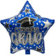 18" Holographic Graduation Blue Star (50ct) - Party America
