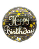 18" Happy Birthday - Black with Gold Stars (20ct) - Party America