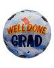 18" Holographic Well-Done Grad Blue with Black Cap (50ct) - Party America