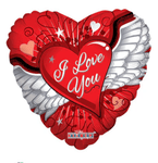 18" I Love You Heart with Wings - Winner Party