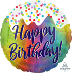 18" Iridescent Happy Birthday Frosted Confetti - Anagram