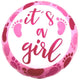 18" It's a Girl - Footprints (50ct) - Party America