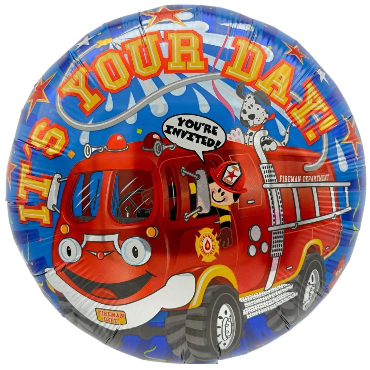 18" It's Your Day Fire Truck (100ct) - Conver USA