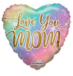 18" Love You Mom Rainbow Heart (100ct) - Conver USA
