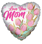 18" Love You Mom Tulips Heart (100ct) - Conver USA