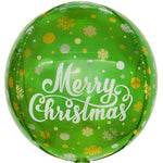 18" Orb - Green Merry Christmas