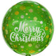 18" Orb - Green Merry Christmas