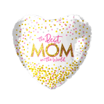 18" The Best Mom in the World Confetti Heart (50ct)- Party America