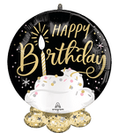 19" Frillz™ - Satin Black Silver Gold Birthday - Anagram