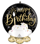19" Frillz™ - Satin Black Silver Gold Birthday - Anagram