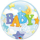 22" Bubble - Baby Boy Moon & Stars - Qualatex