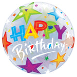 22" Bubble Balloon - Birthday Brilliant Stars - Qualatex