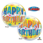 22" Bubble Balloon - Birthday Fun & Yellow - Qualatex