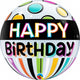 22" Bubble - Birthday Black Bands & Dots - Qualatex